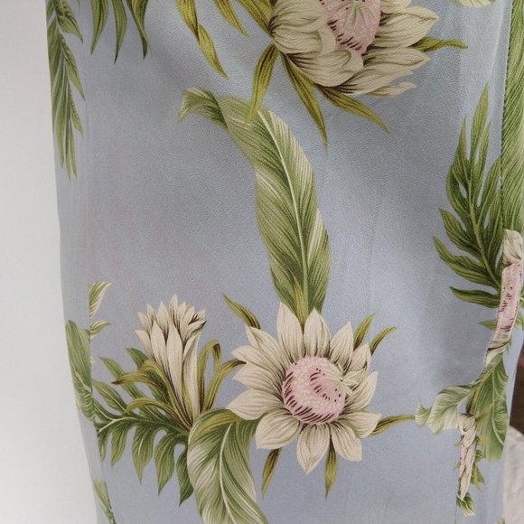 Vintage Kaua'iana Hawaiian Midi Dress Size M Petite Blue Floral Tropical *FLAWS - Picture 13 of 14